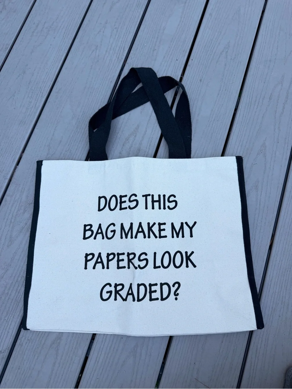 Funny Teacher Canvas Tote Bag Graded Papers Slogan Gift